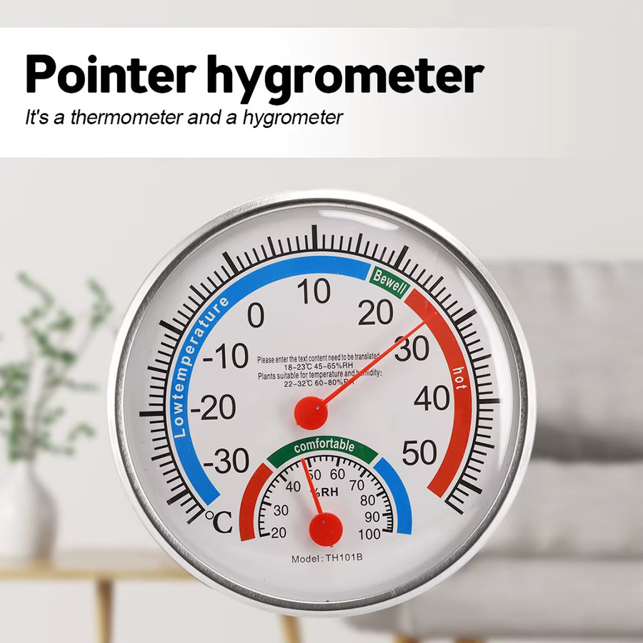 Voktta Mini-Thermometer-Hygrometer 2-in-1 analoges Temperatur- und Luftfeuchtigkeitsmessgerät in Blau - Bild 2