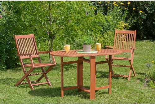 MERXX Gartenmöbelset Rio, 3-teiliges Set aus geöltem Hartholz in Beige und Braun - Bild 1