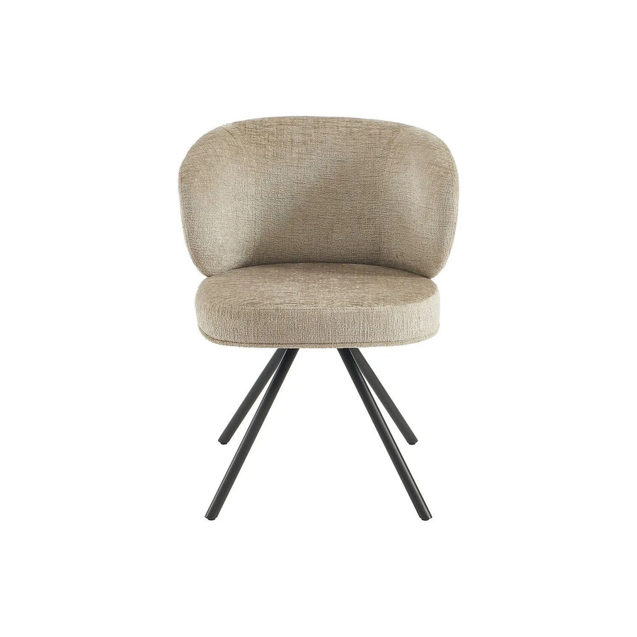 Vente-unique Lyaro Drehstuhl in Taupe mit schwarzem Metallgestell und strukturiertem Stoff, Höhe: 63 cm - Bild 2