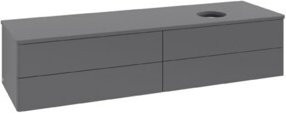 V&B Waschtischunterschrank Antao ohne Frontstruktur in Anthrazit, B/T: 160 x 50 cm - Bild 1