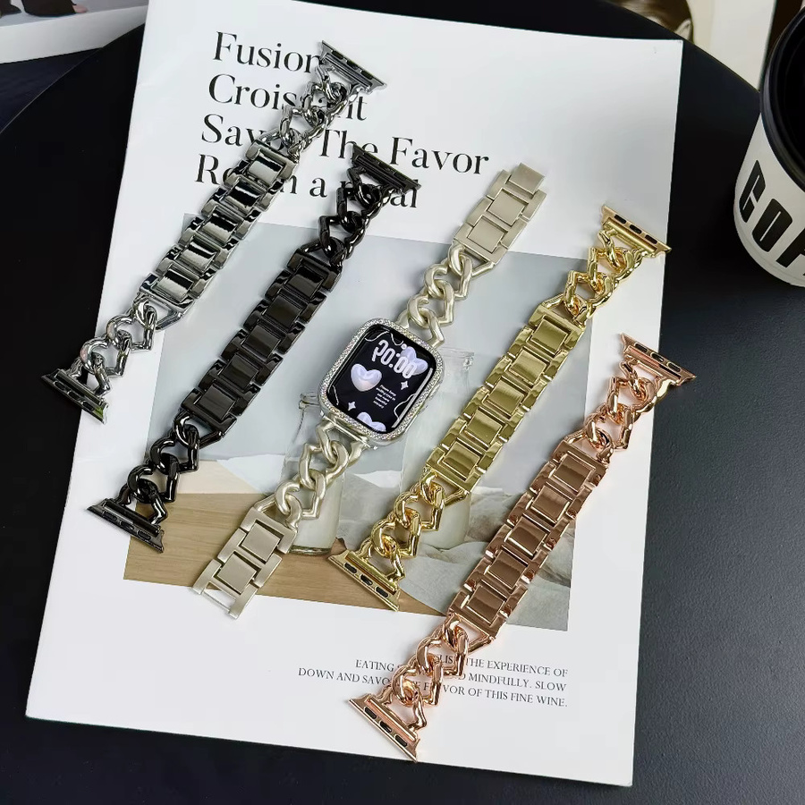Uhrenarmband Edelstahl, Herzförmig, Silber, Unisex - Bild 1