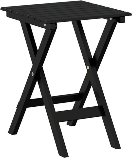 vidaXL Beistelltisch klappbar aus massivem Pappelholz in Schwarz, B/T/H: 46 x 35 x 40 cm - Bild 1