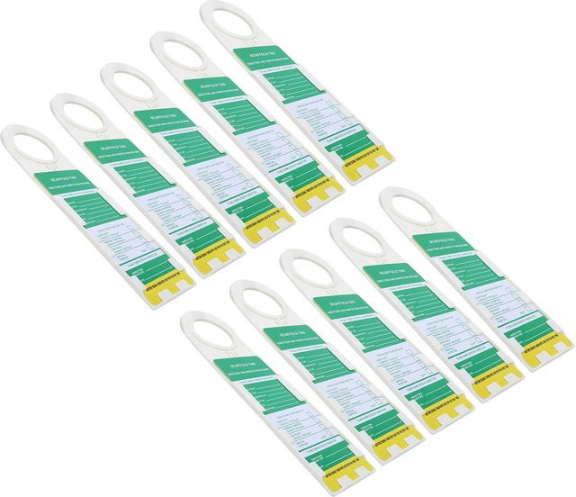10 Stück Gerüst Tag Locking Vorsicht Wartung Zeichen für die elektrische chemische Industrie in Weiß aus Kunststoff - Bild 1