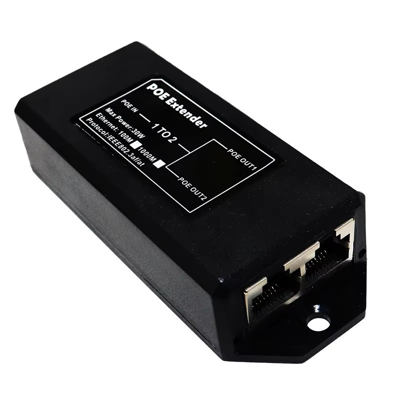 SHOYEE 2-Port Gigabit PoE Extender Schwarz, 100/1000 Mbit/s, IEEE 802.3af/at PoE-Repeater für IP-Kameras, NVR und Access Points mit 100 m Reichweite - Bild 3