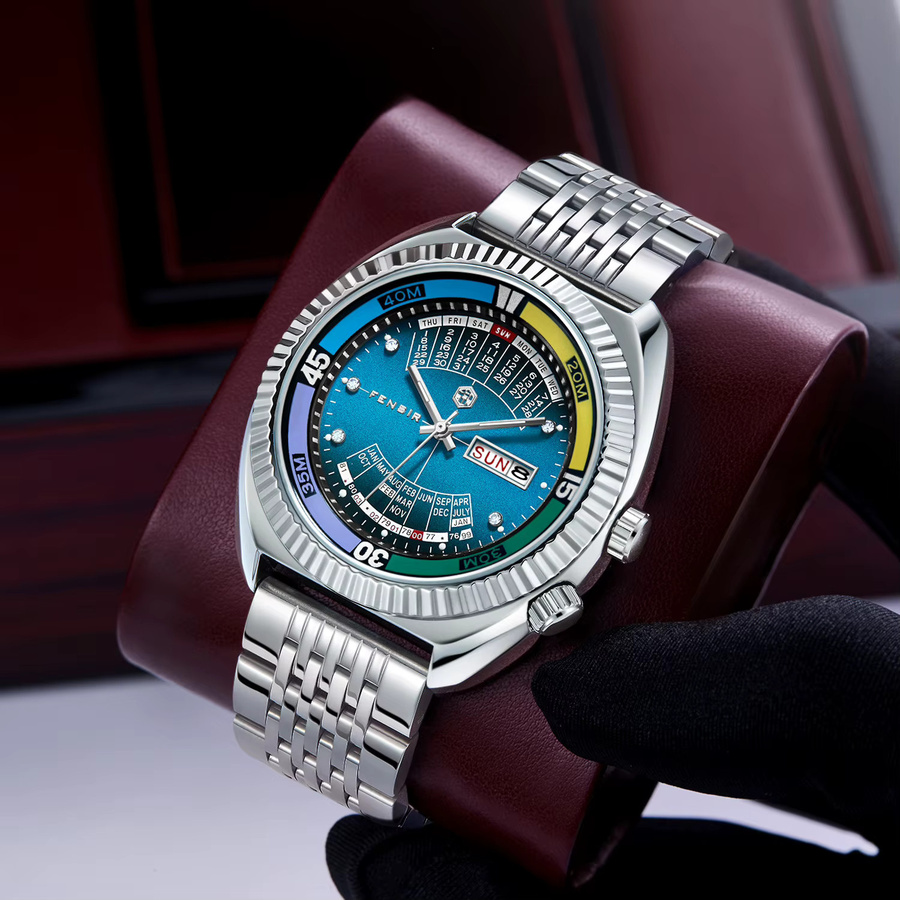 STARPERISH Herrenuhr Quarz, Edelstahl, Blau, Datum, Herren - Bild 2