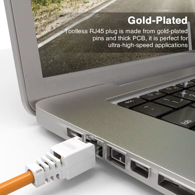 ZoeRax 2 Stück RJ45 CAT6 Ethernet-Abschlussstecker für LAN-Kabel in Weiß, werkzeuglose Installation - Bild 4