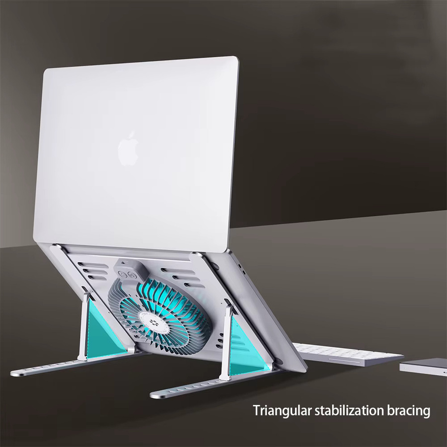 EGYAL Laptop-Ständer aus Aluminiumlegierung mit Lüfter für MacBook Pro und Microsoft Surface in Schwarz oder Silber - Bild 4
