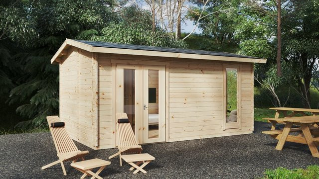 Gartenhaus Mia 1 aus Holz mit Toilette, B/T: 500 x 300 cm, 44mm Wandstärke - Bild 1