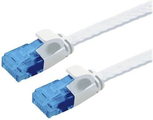 VALUE Patchkabel Kat.6A UTP extra-flach Ethernet LAN weiß, Länge: 2 m - Bild 1