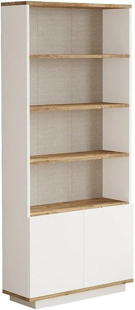 Bücherregal Lotula in Naturfarben Hell und Weiß, B/T/H: 75,5 x 26,8 x 168,3 cm - Bild 1