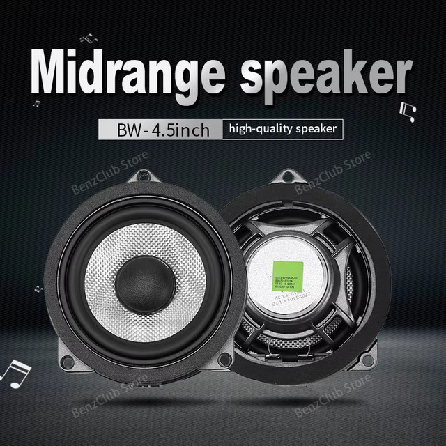 ALOONGACARR 4,5-Zoll-Türlautsprecher Plug-and-Play in Schwarz für BMW 1er 2er 3er 4er 5er X1 X2 X3 Serie (F20 F21 F22 F30 F31 F32 F34 G20 G30 G01 G05) - Bild 1