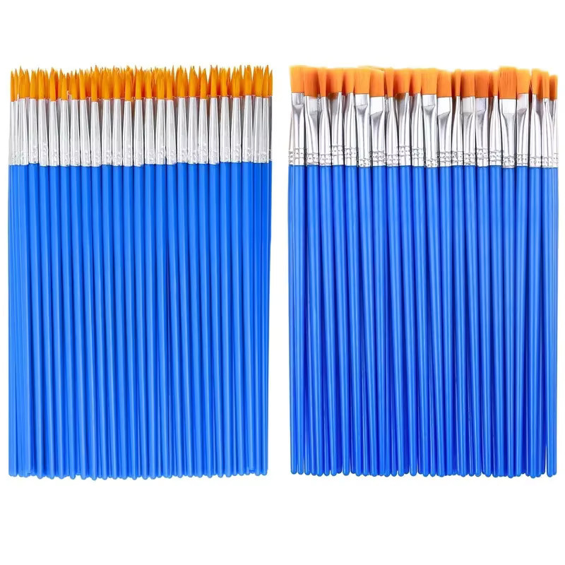 Jowoart 100er Set Nylon Malpinsel für Kinder zum Malen und Zeichnen in Blau - Bild 4