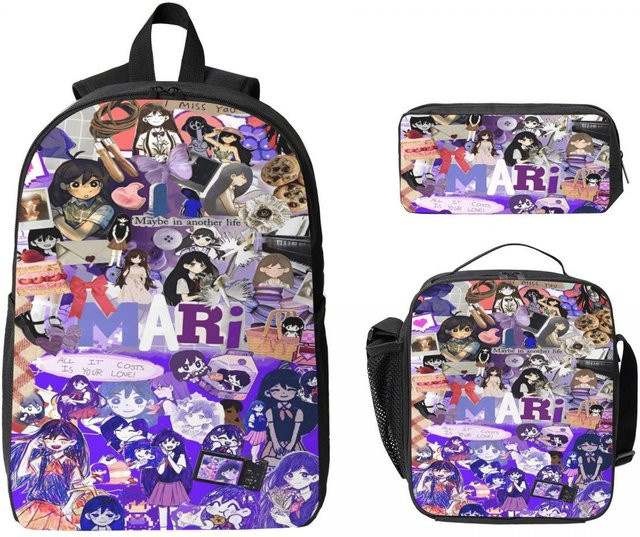 Fancy Style Studio Omori Schulset für Kinder mit Rucksack, Brotdose und Federmäppchen in Multicolour - Bild 1