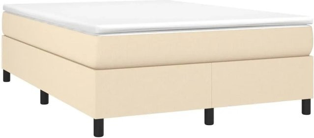 vidaXL Boxspringbett mit Matratze in Beige, Hybrid-Design mit Taschenfederkern, B/T: 140 x 190 cm - Bild 1