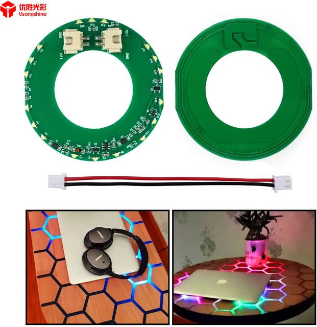 TwoTrees Touch Induktions-LED-Lichtmodul 12V Multicolor mit Adapter und Netzteil für Sternentisch, Flusstisch und DIY-Leuchttisch-Beleuchtungssets - Bild 1