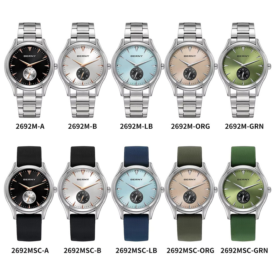 BERNY Armbanduhr, Quarz, Edelstahl, Blau, Herren - Bild 3