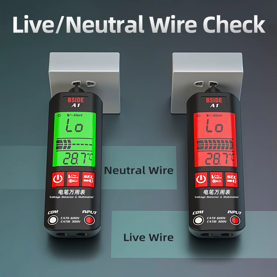 Bside Smart Digitales Multimeter mit NCV Voltmeter und automatischem Spannungsprüfer in Schwarz - Bild 4