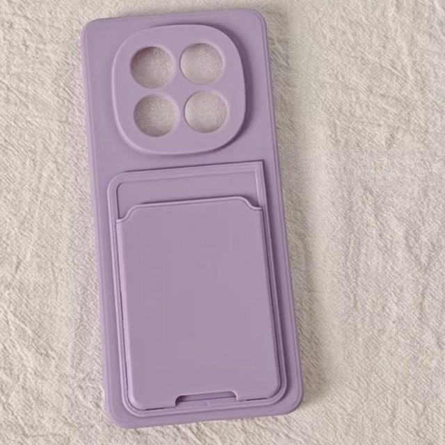 Silikon Kamera Schutzhülle mit Kartensteckplatz und Geldbörse Halter für VIVO X300 Pro X200 FE Ultra in Purple - Bild 1