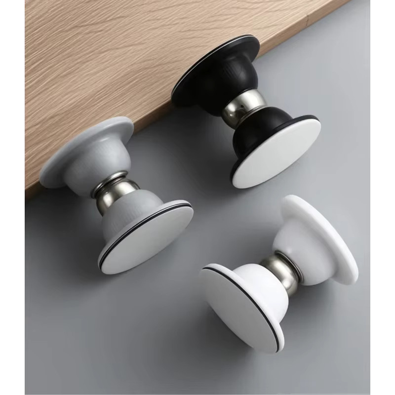 Magnetischer Silikon Türstopper in Schwarz als Anti-Kollisions Puffer für Schlafzimmer und Arbeitszimmer ohne Bohren - Bild 1