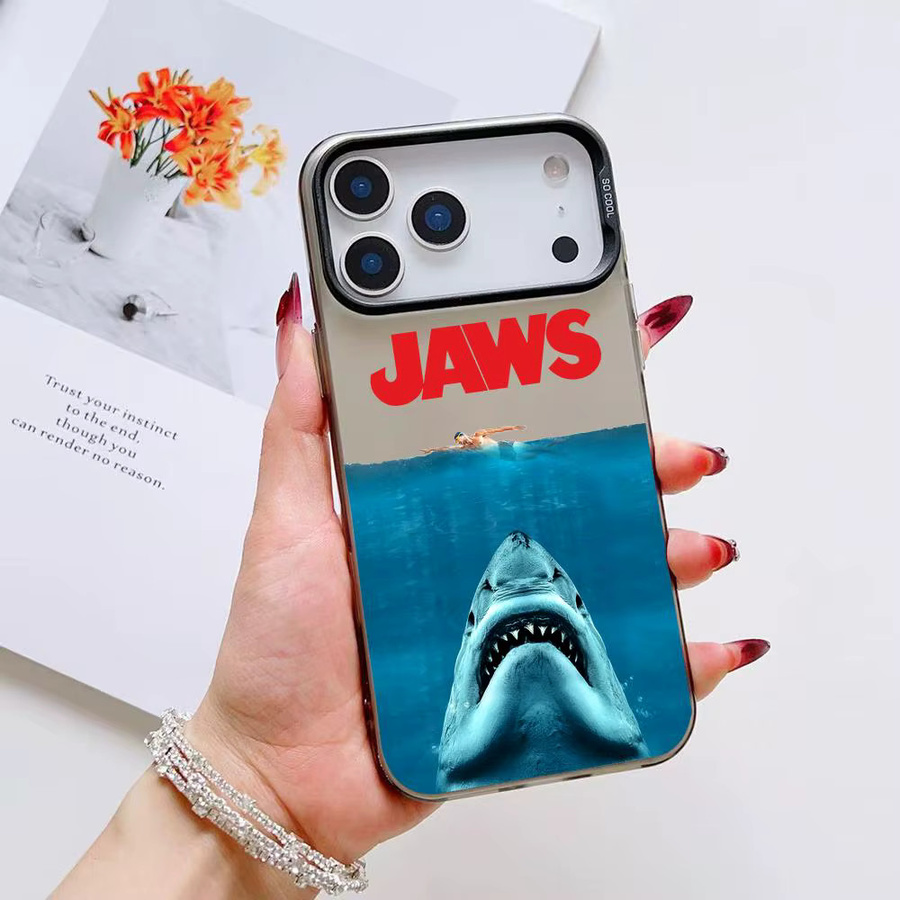 J-JAWS Classic Movie Handyhülle für iPhone 11 bis iPhone 17 Pro Max, Matte Laser Aurora Design, Stoßfest, Multicolour - Bild 5