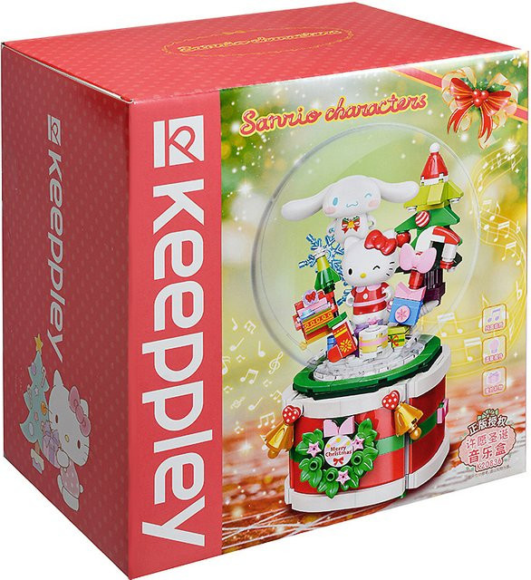 Keeppley Sanrio Hello Kitty Weihnachten Rotierende Musik Box Modell Bausteine Puzzle - Bild 1