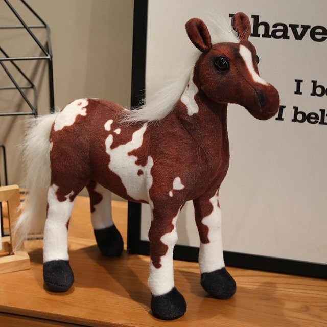Kidsly Simulation Pferde Serie Zebra Ferghana Pferd Plüschtier, 32cm - Bild 1