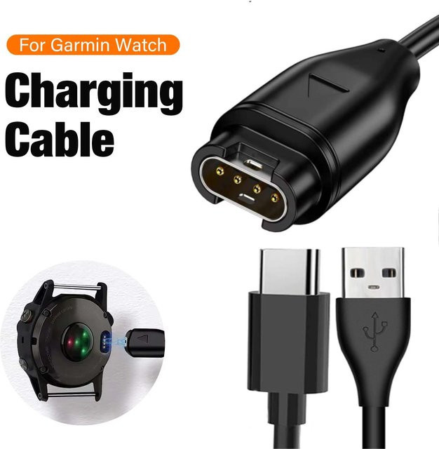 USB Typ-C Ladekabel für Garmin Smartwatches in Schwarz - Bild 1