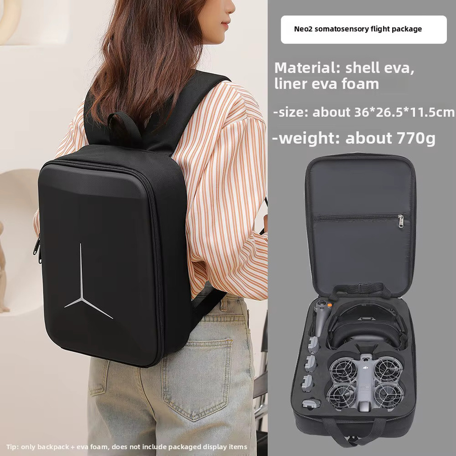 DJI Neo 2 Motion Fly Combo Outdoor Rucksack und harte Tragetasche für Drohnenzubehör in Schwarz - Bild 3