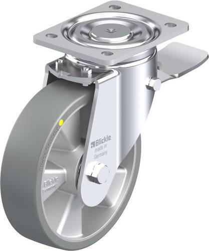 Blickle Lenkrolle LH-ALTH 180K-ST-AS mit Feststeller in Silber und Grau, Rad-Durchmesser: 180 mm, Tragfähigkeit: 700 kg - Bild 1