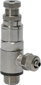 Riegler Kleinstdruckregler aus Messing in Silber mit Schnellverschluss G 1/4 und Schlauchanschluss 10/8 mm - Bild 1