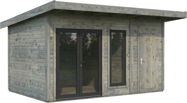 Palmako Holz-Gartenhaus Aurelia Pultdach aus Fichte in Grau mit modernem Design B/T: 436 x 300 cm - Bild 1
