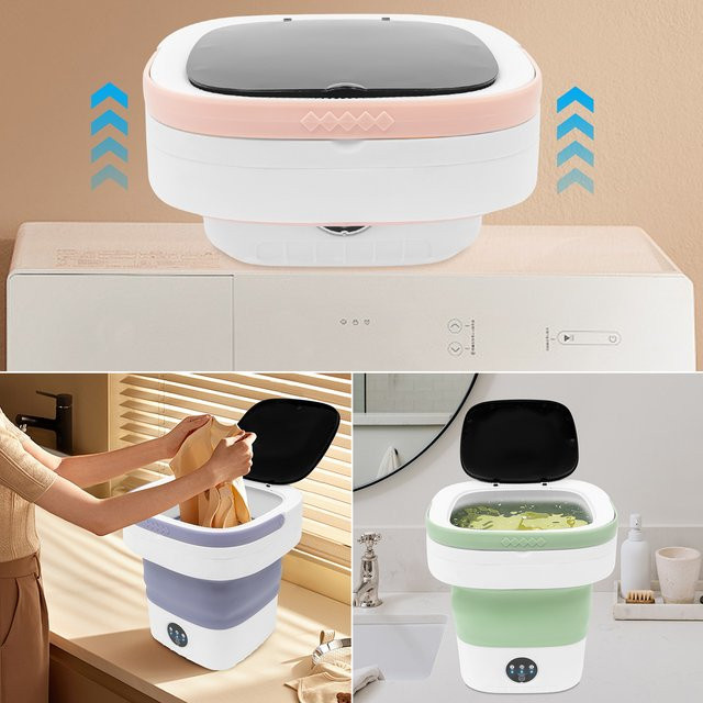 Tragbare Mini-Waschmaschine von Bymaocar in Grün, faltbare Top-Loader Waschmaschine für Babykleidung und kleine Wäschestücke - Bild 1