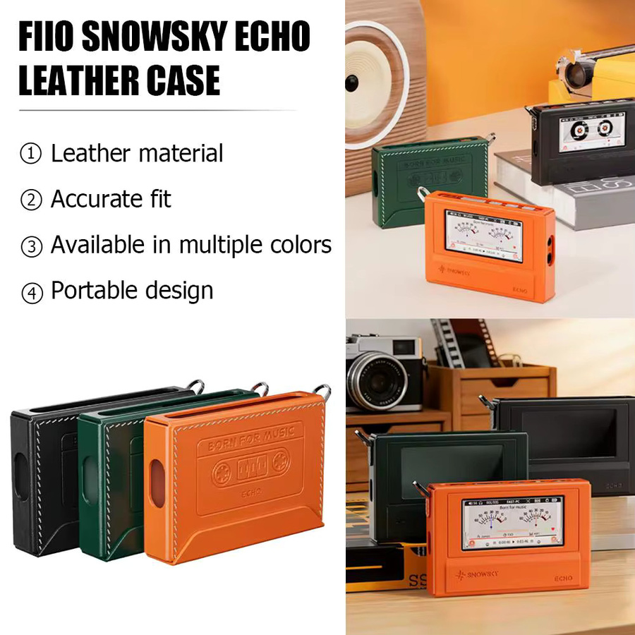 FiiO SnowSky ECHO Schutzhülle aus Leder, transparent und schwarz, tragbare Schutzhülle für Musikplayer - Bild 2
