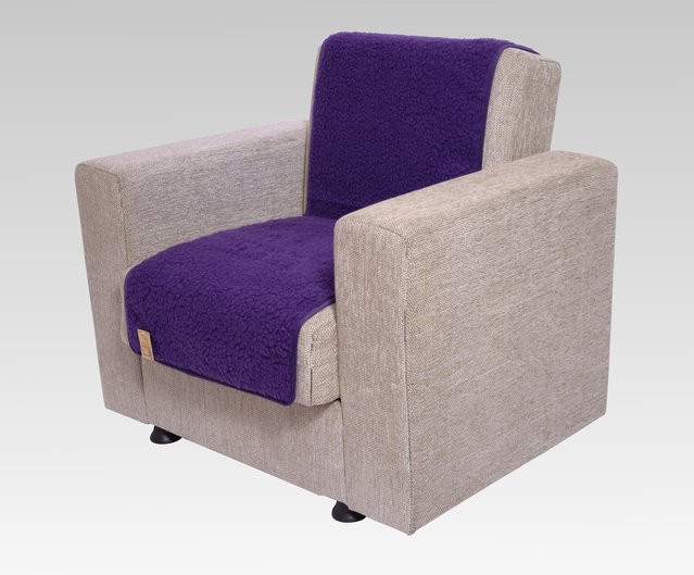Linke Licardo Sitzflächenschoner für Sessel aus Wolle in Lila, Breite: 150 cm, Tiefe: 50 cm - Bild 1