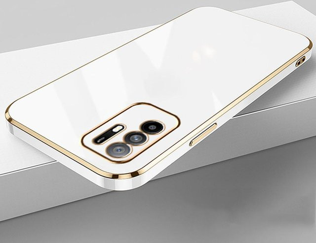 Oppo A94 5G Hülle mit Luxus-Quadrat-Beschichtung und stoßfester Silikon-Rückseite in Weiß, passend für Oppo Reno 5Z und Reno 6Z (Modelle CPH2211, CPH2237) - Bild 1