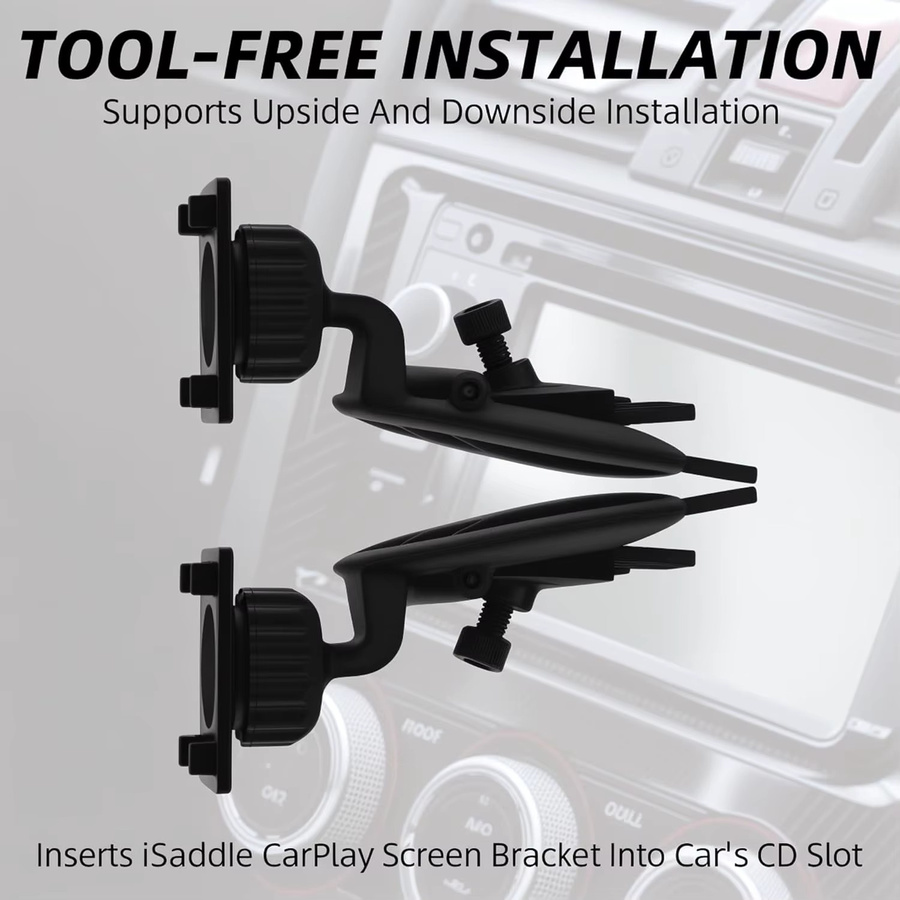 CD-Schlitz-Halterung für Carplay-Bildschirm und Garmin Nuvi GPS, 17mm Kugelgelenk, Schwarz, passend für 4-11 Zoll Monitore, Android Auto und Tablets - Bild 3
