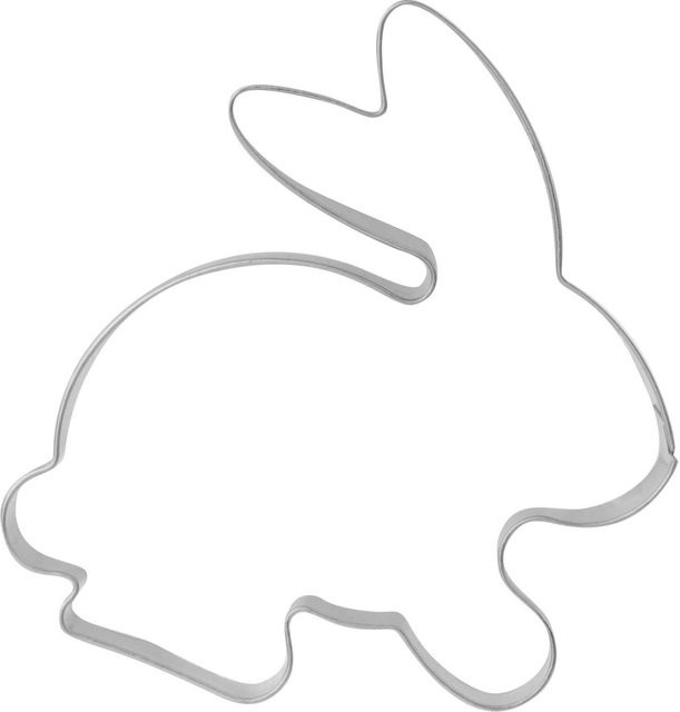 Zenker Ausstecher Hoppelhase aus Metall in Silber, B/B: 8,2 x 8,2 cm - Bild 1