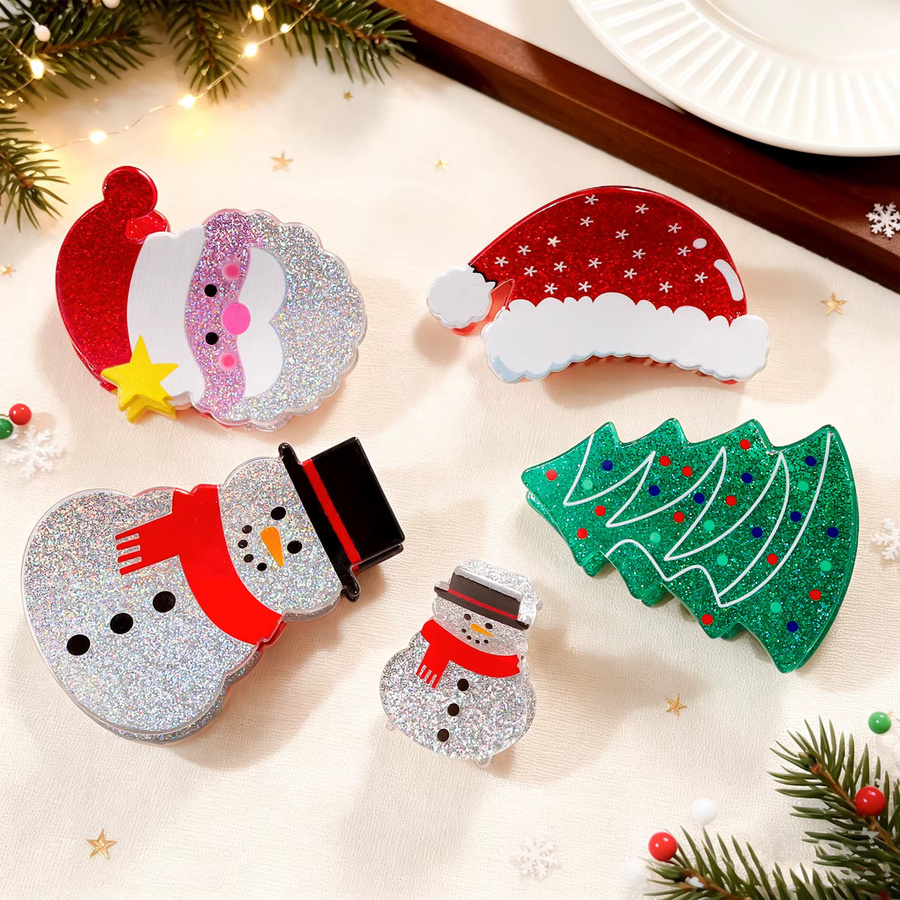 FENGCHE Haarklammer, Weihnachtliche Glitzer-Haarklammer - Bild 2