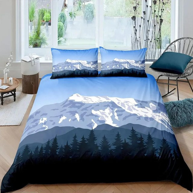 Lodestar Bettwäscheset Schneeberg Meereswellen Natur Szenerie in Blau, Microfaser, B/H: 140 x 210 cm - Bild 1