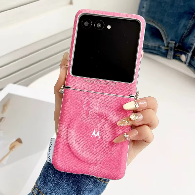 Magnetische Denim-Stoff Schutzhülle für Motorola Razr 70 Ultra, 60 und 50 Ultra in Purple - Bild 2