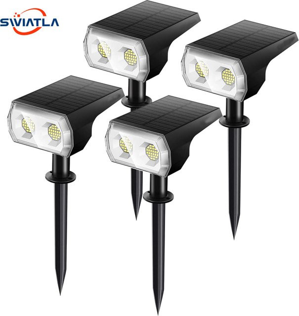 Wasserdichter 2-in-1 Solar-Flutlichtstrahler mit 48 LEDs für Garten und Terrasse, Schwarz - Bild 1