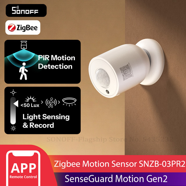 SONOFF SenseGuard Motion Gen2 Zigbee Bewegungssensor mit PIR Bewegungserkennung und einstellbarer Cooldown-Funktion, Weiß - Bild 1