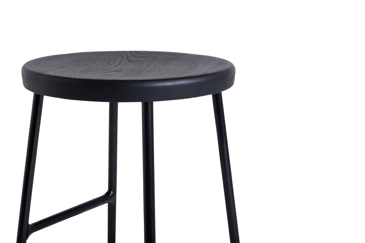 HAY Cornet Barhocker aus Eiche und Metall in Schwarz und Braun - Bild 2