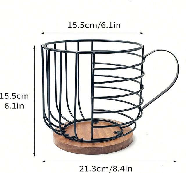 Leeseph Kaffeepadhalter aus Metall für die Küchenarbeitsplatte, moderner Kaffeekorb für Espressokapseln in Schwarz - Bild 1