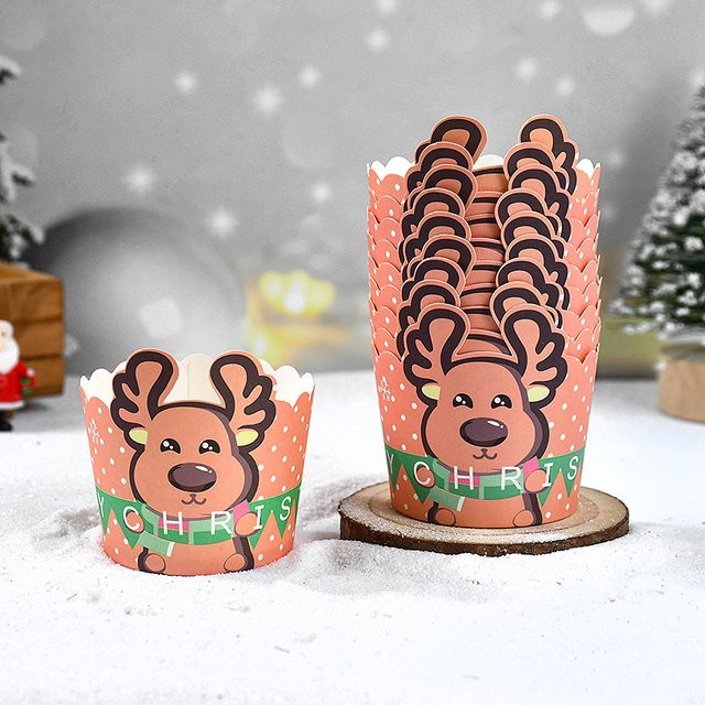 10er Set Weihnachts Cupcake Wrapper und Kuchen Topper mit Santa Claus und Schneemann, bunte Papier Liner für Muffin und Backzubehör zur Weihnachtsdekoration - Bild 1