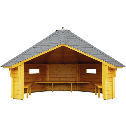 WOLFF FINNHAUS Gartenhaus Wanja 3327 45 aus Holz in Beige, B/H/T: 393 x 250 x 325 cm - Bild 2