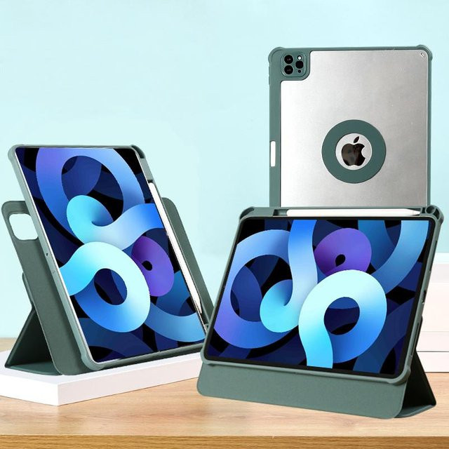 Magnetische Hülle für iPad Air 4/5 und iPad Pro 11/13 Zoll sowie iPad Mini 6/7, 360 Grad abnehmbare Rückseite, Farbe: Grün - Bild 1