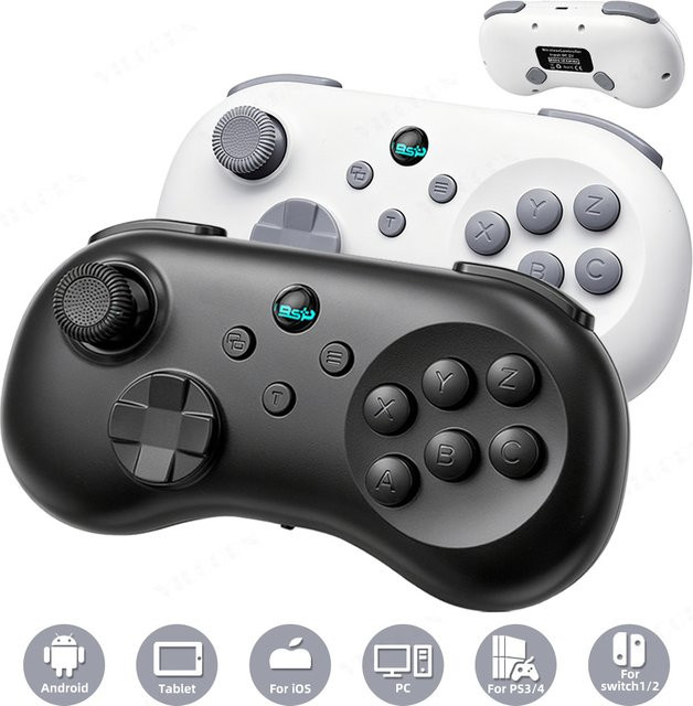 VILCORN Y04 Kabelloser Gamecontroller für PC, Nintendo Switch und PlayStation 4 in Schwarz mit Hall-Effekt-Joystick, 6-Tasten-Kampf-Gamepad, Turbo-Funktion und Rücktasten - Bild 1