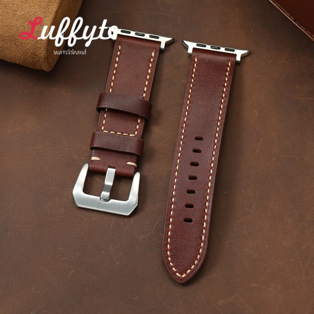 luffyte Uhrenarmband Leder, ölgewachst, Vintage, Herren - Bild 1