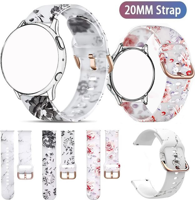 Uhrenarmband Silikon, Weiß, 20 mm - Bild 1